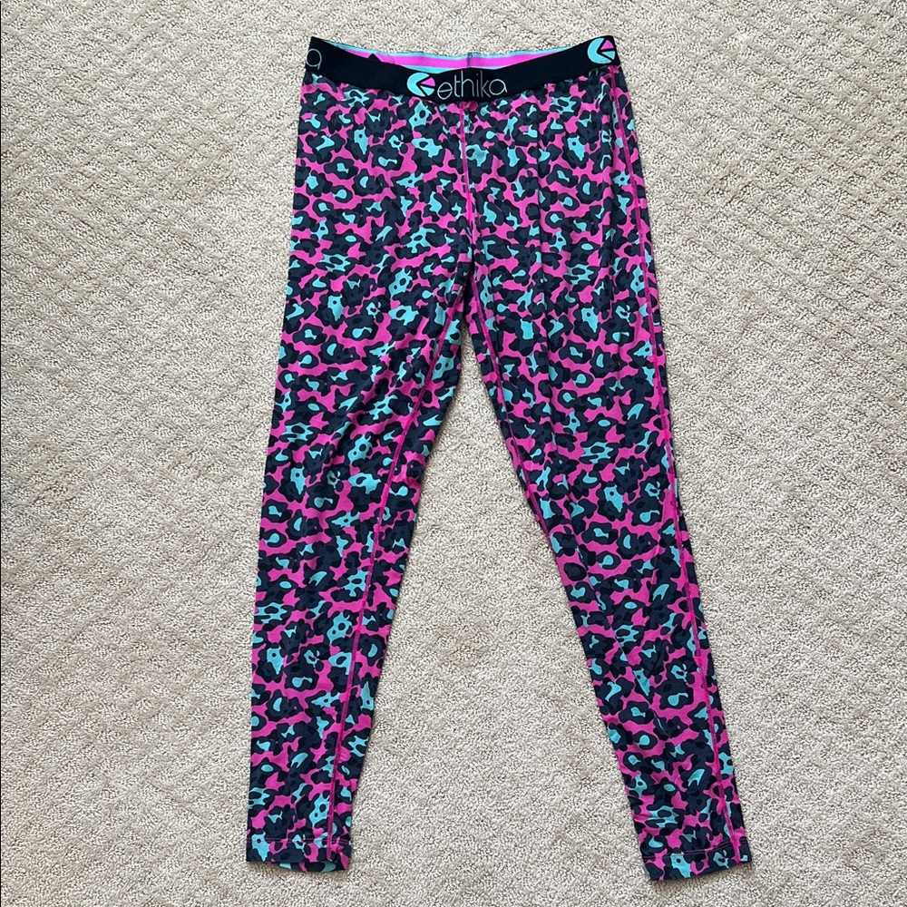 Ethika Pink and Blue Leopard Print Leggings